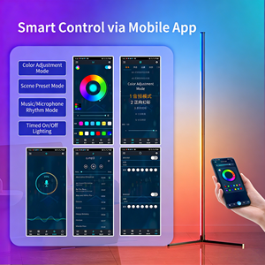 Nuova Lampada <span class=keywords><strong>da</strong></span> Terra Angolare RGB con Controllo Intelligente per Camera <span class=keywords><strong>da</strong></span> Letto, Luce LED per Interni, Ideale per Ambienti di Hotel e Streaming Live di Celebrità - Product Image 4