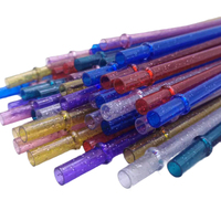 Pailles réutilisables en plastique rigide de 11 pouces avec paillettes