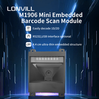 Module de lecteur de codes-barres intégré ultra-fin LONVILL de petite taille, facile à intégrer, RS232 USB 4,4 cm