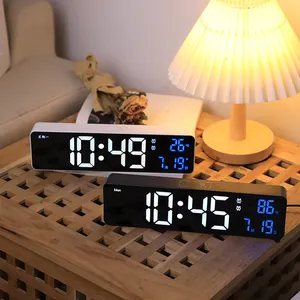 Üreticileri ev dekor lüks Led aydınlatmalı ekran dijital elektronik termometre gece lambası masa ve masa saatleri