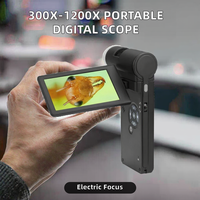 1200X Portable Handheld Digital Microscope for Electronics Built-in LCD Screen 1920x1080 Resolution Electric Focus 8 LED