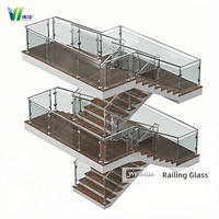 Paneles de Vidrio Templado WeiHua de 8mm, 10mm, 12mm y 15mm para Cercas de Piscinas, Escaleras Exteriores sin Marco y Seguridad Industrial