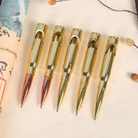 Stylo bille réplique de balle de calibre 30 plaqué or BMG avec ouvre-bouteille et stylo d'écriture, couleurs personnalisées, logo
