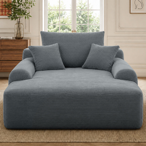 Airtight Compression Pack <b>Large</b> Loveseat Lounge <b>Sofa</b> Deep Seat Dimension Vertical Corduroy Fabric Modular Convertible Extendable - Product Image 1