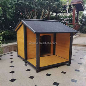 บ้านสุนัขไม้บ้านสุนัขฉนวนกันความร้อนกลางแจ้งกันน้ำพร้อมหลังคาและหน้าต่างแบบพับขึ้นได้ - Product Image 3