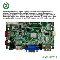 Placa controladora LCD de alta definición V53 con 2 puertos USB, control táctil AV USB, puerto serie RS-232