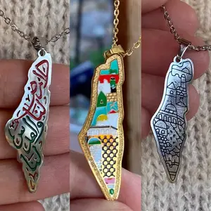 Verschillende Stijl Van Minimalistische/Koninklijke Stadstekeningen Palestijnse Ketting Arabische Kalligrafie Kuffiyeh Ketting