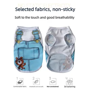Vêtements en coton pour animaux de compagnie (chiens, chats, chiots, chatons) style dessin animé, Printemps Été Automne 2026 : Gilets, Manteaux, Vestes, Chemises, Robes, Costumes - Product Image 3