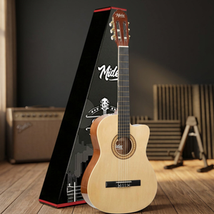 Guitarra Clásica Natural 4/4 con Varilla de Ajuste, Tapa de Abeto, Acabado Brillante y Cuerpo Cutaway |   Midex MGX-100CR - Product Image 3