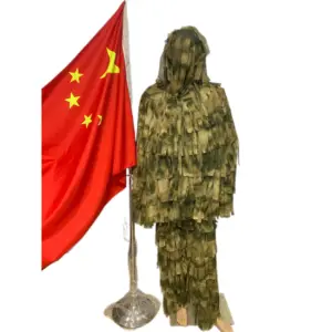 Outdoor Green Ruin Camouflage Strip Ghillie Suit 3D Camo Hunting Suit