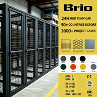 Casier en acier à double porte Brio avec grille large, grande capacité, pour ranger les bagages et les objets personnels volumineux