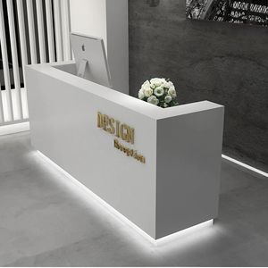 USA CA UK AU GER Bureau en bois de stock local Bureau de <span class=keywords><strong>restaurant</strong></span> Comptoir de réception Meubles de style moderne - Product Image 4