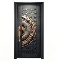 Porte d'entrée de maison/appartement moderne en acier laminé à froid, antivol, à battant unique, avec garantie de 5 ans