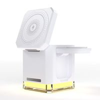 Nouveau chargeur sans fil magnétique trois-en-un, charge rapide, sortie 15W pour utilisation sur bureau, compatible avec les téléphones, support rotatif