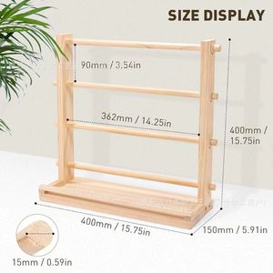 Estante de madera para cintas de 3 niveles, organizador de almacenamiento multifuncional para floristas y pastelerías - Product Image 4