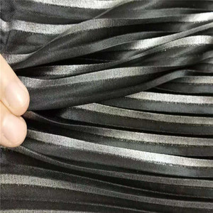Lightweight 100% <strong>Polyester</strong> Embossed Foil Pleated <strong>Stripe</strong> <strong>Fabric</strong> <strong>for</strong> Women &amp; Girls Skirts &amp; Dresses Garment Use - Product Image 2