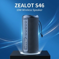 S46 10W Mini haut-parleur sans fil portable IPX5 étanche en extérieur avec microphone intégré prêt pour les fêtes prend en charge /carte TF/USB/AUX Zealot