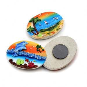 แม่เหล็กติดตู้เย็นเรซิ่นโพลีเรซิ่นแบบพิมพ์ 3 มิติ ของที่ระลึก รูปทรงแม่เหล็กติดตู้เย็นลายชายฝั่ง ดีไซน์เรซิ่น สามารถปรับแต่งได้ - Product Image 1