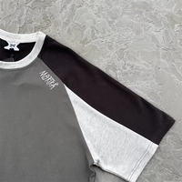 T-shirt à manches courtes en coton tricoté 100 % pour hommes Mertra, vente en gros, color block, séchage rapide, patchwork