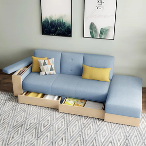<span class=keywords><strong>Canapé</strong></span>-lit sectionnel <span class=keywords><strong>convertible</strong></span> moderne <span class=keywords><strong>avec</strong></span> rangement, chaise longue rectangulaire, tiroir coulissant, porte-gobelets, pour petit salon - Product Image 1