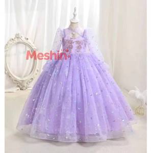 Vestido de princesa morado estilo chino mejorado para niñas, vestido de malla de manga larga con falda abullonada, disfraz de actuación para niñas pequeñas - Product Image 1