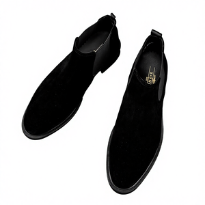 Stivali <span class=keywords><strong>Chelsea</strong></span> Invernali da Uomo Casual con Punta Chiusa, Fodera in Vera Pelle, Suola Antiscivolo, Tacco Medio, Ammortizzati, Resistenti alle Macchie, Tomaia in Pelle Scamosciata di Bufalo - Product Image 1