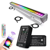 RGBW Compatible 5000K LED paisaje Luz lineal AC 120V/220V/277V IP65 barra arandela de pared RF remoto al aire libre 24V-YY-XQ8870