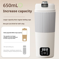 Bouilloire Électrique Portable Intelligente 300W 0.65L avec Contrôle Numérique, Multi-Températures, Maintien au Chaud et Arrêt Automatique pour Maison, Hôtel, Voiture et Extérieur