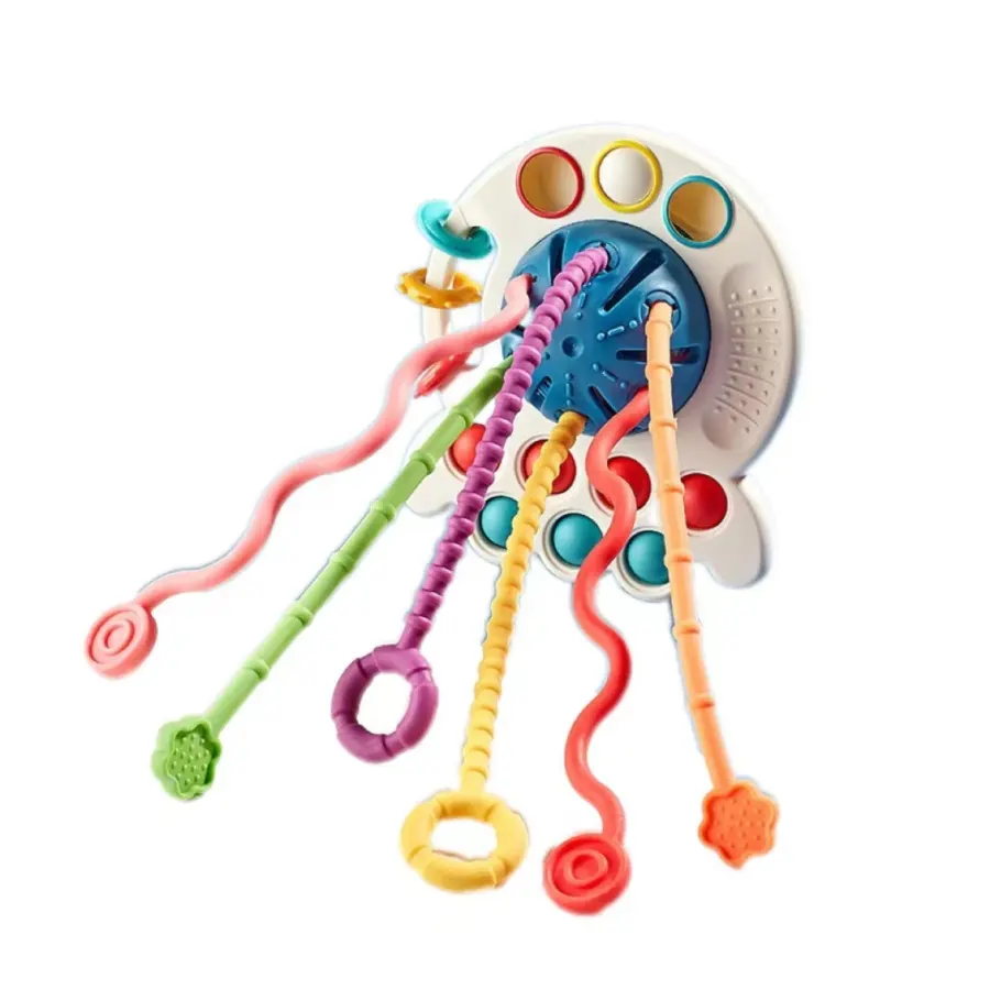 Montessori Octopus Pull Touwtjes Sensorische Kids Speelgoed Vroege Educatieve Fijne Motoriek Baby Bijtring Speelgoed Voor Baby