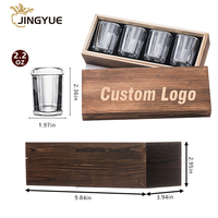 Entrepôt des États-Unis Mini verres à liqueur tequila expresso 2oz Logo personnalisé avec coffret en bois pour la promotion de souvenirs de mariage