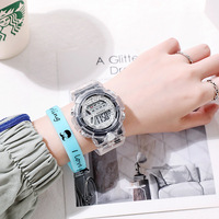 Montres pour étudiantes, édition coréenne, simples, étanches, lumineuses, numériques, sportives, tendance, en silicone, pour les élèves du collège