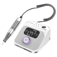 Machine à ongles électrique 45 000 tr/min avec finition simili cuir, écran LCD HD et bouton en cristal, vente en gros sous marque privée