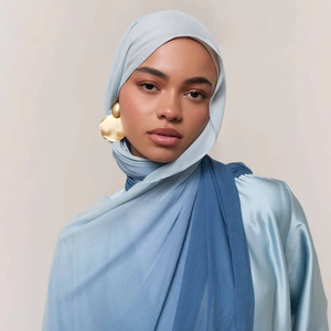 Vente en gros de haute qualité préfet Hijab en modal doux léger respirant personnalisé écharpe musulmane dégradé rayonne châle traditionnel - Product Image 1