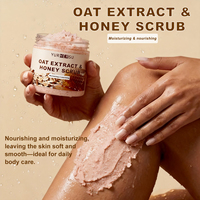 Gommage Doux Exfoliant Visage et Corps au Miel et à l'Avoine Marque Blanche – Soin Naturel à la Poudre d'Avoine, Miel et Coque de Noix pour Usage Domestique