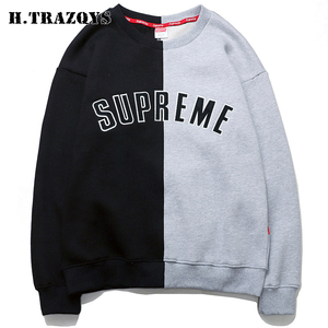 Venta al por mayor cuello redondo logotipo impreso personalizado hombres dos tono sudadera - Product Image 2