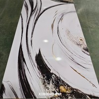 Plaque PVC Marbre Haute Brillance 2-3mm 1220x2440/2800 pour Panneaux Muraux, Étanche, Écologique, Découpe Personnalisée Disponible, Vente en Gros