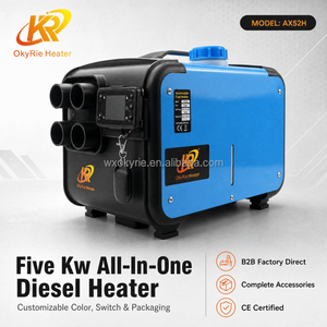 Chauffage de stationnement horizontal diesel tout-en-un OkyRie AX52H 5KW avec télécommande et minuterie pour <span class=keywords><strong>yacht</strong></span>, camping-car, camion - Product Image 1