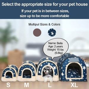 Échantillon Gratuit : Niche pour Chien d'Intérieur, Lit pour Chien 2-en-1 Lavable et Couvert, Niche Igloo Isolée et Confortable pour Chien, Taille 23L pour Petit Chien - Product Image 4