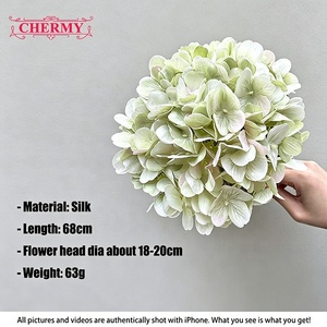 Fiori Artificiali di Ortensia Verde Sfumato in Seta, Grandi Teste di Ortensia Finta per Matrimoni Rustici e Decorazioni per la Casa - Product Image 2