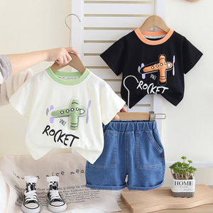 Conjunto <span class=keywords><strong>de</strong></span> ropa para niño, camiseta + pantalones cortos, conjunto <span class=keywords><strong>de</strong></span> ropa <span class=keywords><strong>de</strong></span> verano para niño, conjunto <span class=keywords><strong>de</strong></span> ropa con dibujos animados para bebé, camiseta y pantalones para niño pequeño - Product Image 1