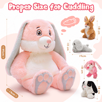 5 pièces 18 pouces mère lapin 4 bébé lapin en peluche animaux en peluche fermeture éclair dos pâques bébé douche anniversaire cadeau fête décor enfants