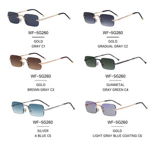 Custom Logo 2026 Fashion Metal Legs Square Sun Glasses UV400 Rimless <b>Gradient</b> <b>Sunglasses</b> for Men Women - Product Image 6