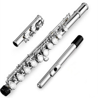 16-Hole White Copper C Tone Flute Woodwind Music Instrument