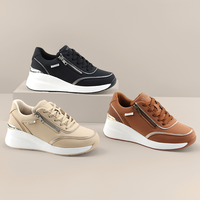 OLICOM Chaussures décontractées de luxe pour femmes, talon compensé, semelle confortable, rehaussantes, baskets décontractées pour femmes