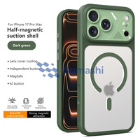 Coque magnétique mate pour iPhone 17 Pro Max, protection translucide givrée de l'objectif de l'appareil photo, anti-traces de doigts, anti-dérapante, fine