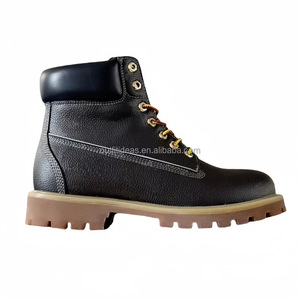 Nouvelles <span class=keywords><strong>bottes</strong></span> de randonnée pour hommes en cuir de veau imperméable avec étiquettes de sécurité sportive, chaussures de travail pour hommes, baskets noires à la cheville, <span class=keywords><strong>bottes</strong></span> de ranger - Product Image 5