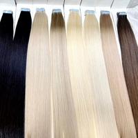 Sans couture Invisible Blonde Ombre Balayage Remy Vierge Russe Extensions de Cheveux Teints Cheveux Humains Injecté Ruban en