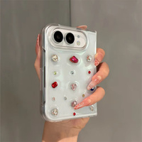Coque de téléphone transparente à paillettes et strass tendance pour iPhone Duo, coque arrière rigide en PC protectrice