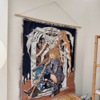 Tapiz Personalizado de Anime Berserk, Manta de Jacquard Tejida de Poliéster y Algodón, Cubre Sofá, Decoración para Sala de Estar, Diseño de Avión Cuatro