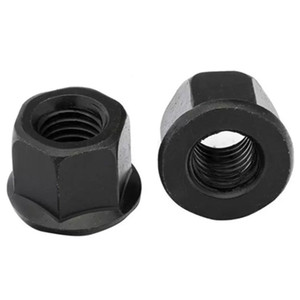 Écrous à bride noirs en acier au carbone M12 M14 M16 M18 M20 M22 M24 M27 hexagonaux avec collier, acier haute résistance DIN6331 - Product Image 5